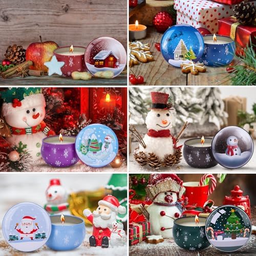 Christmas Candles Gift Set for Women, 3.5 oz Soy Scented Candles for Home Aromatherapy, 6 Pack