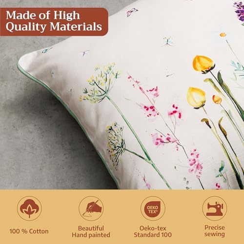 Maison d' Hermine Throw Pillow Covers 100% Cotton (18" x 18" - Pack of 1)