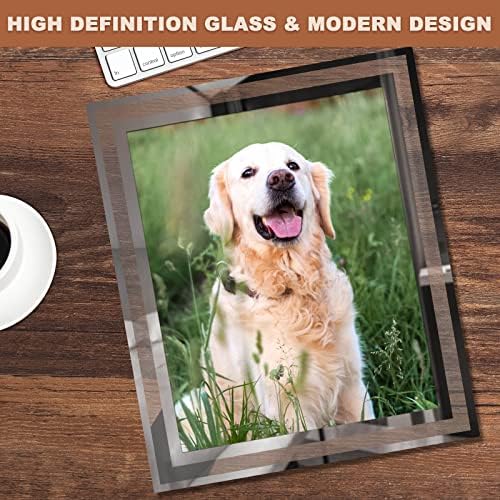 8x10 Picture Frames Set of 2, Sliver Photo Frame for Tabletop, Glass Picture Frame, Horizontally or Vertically