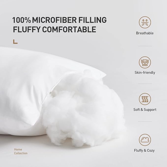 Acanva 16 x 16 Premium Polyester Stuffer Square Form Sham Throw Pillow Inserts, 16"-2P, White