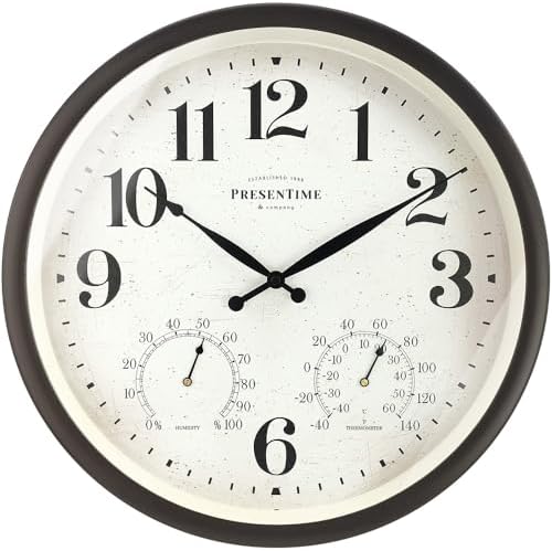 Presentime 16" Farmhouse in/Outdoor Clock