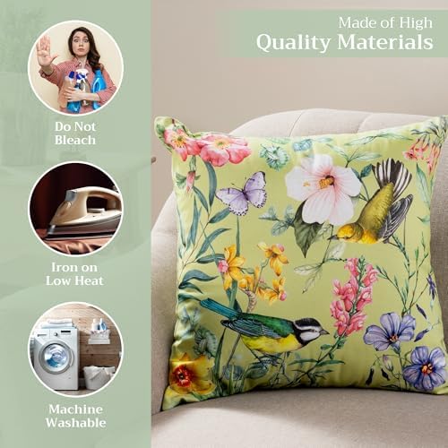 Maison d' Hermine Throw Pillow Covers 100% Cotton (18" x 18" - Pack of 1)