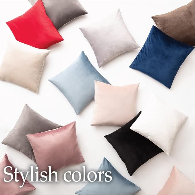 lalaLOOM Velvet Throw Pillow Covers, Set of 2, 20x20 Taupe