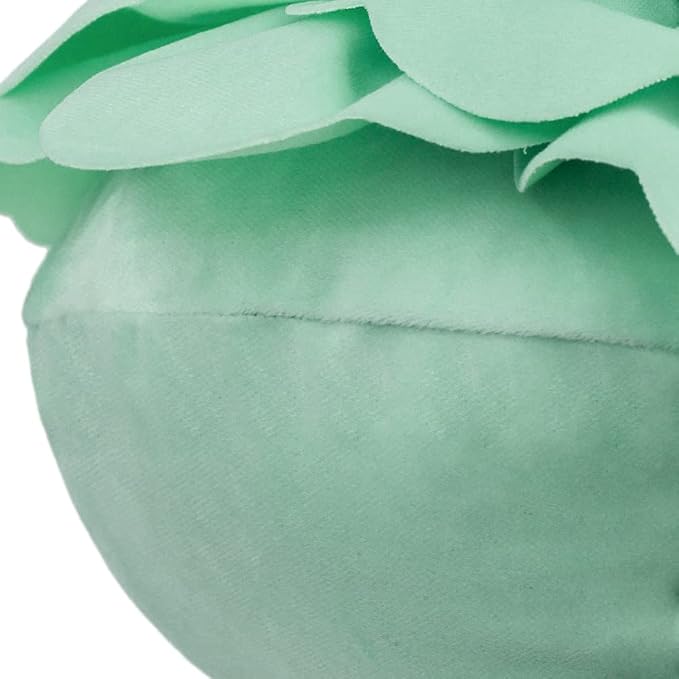 JWH Round Flower Pillow Cover with Insert Decorative Floral Velvet Pillowcase for Bedroom Bed Couch Living Room 14 Inch Mint Green