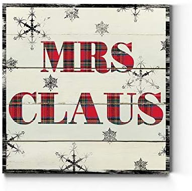 Renditions Gallery Canvas Wall Art for Christmas Decorations Mrs. Santa Claus Texture Abstract Artwork for Living Room Home Kitchen Wall Decor - 10"X10" LT05