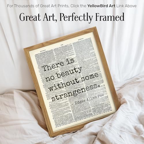 Edgar Allan Poe Quote 8x10 Dictionary Art Wall Decor Picture FRAMED - Upcycled Vintage Retro Decoration for Home, Office, Apartment, Living Room, Bedroom, Bathroom - Gift for Poetry Fans