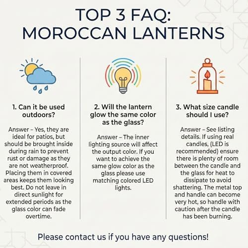 Vela Lanterns Decorative Indoor Candle Holder, Red/White/Blue, M, 3-Pack