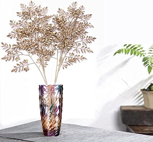 CATTREE Artificial Gold Leaves, Plastic Plants Christmas Decorations 30" Tall Golden 2 Pack, Fake Shrubs Bushes for Indoor Home Table Centerpieces Hotel Hall Party Decor Wedding Planting Filler