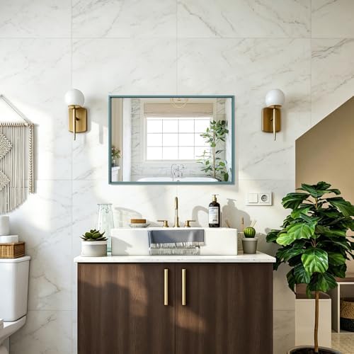 AAZZKANG Wall Mirror with Metal Frame Rectangle Modern Mirrors 20"x16" Decorative Bedroom Bathroom Wall Decor