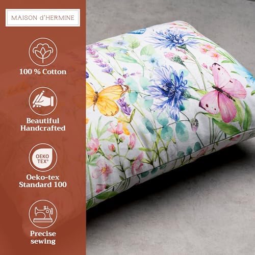 Maison d' Hermine Throw Pillow Covers 100% Cotton (12" x 20" - Pack of 1)