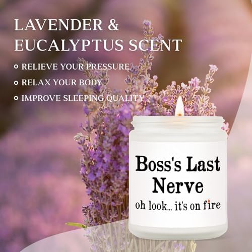 Funny Boss Gifts for Women Men- Handmade Lavender Soy Wax Candle