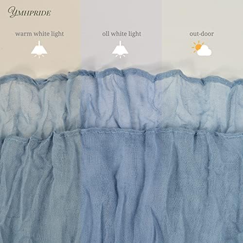 YMHPRIDE 12 Pack Cheesecloth Table Runner 35x120in Dusty Blue Table Runner