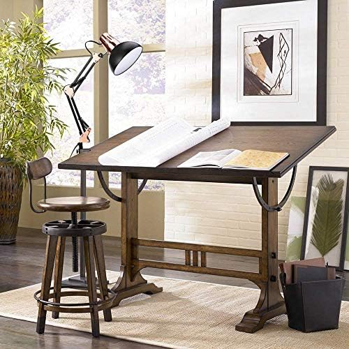 PowerKing Metal Swing Arm Desk Lamps with Base & Clamp, Black Rose Gold