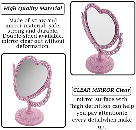 AKOAK Heart-Shaped Cosmetic Mirror, Pink