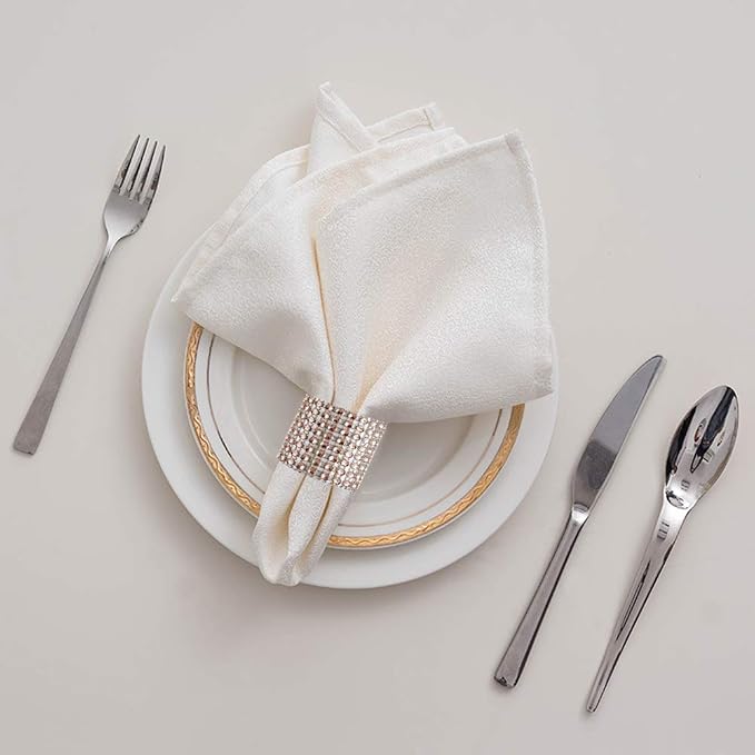 Accmor 100pcs Napkin Rings, Champagne Napkin Rings Buckles | Napkin Rings for Table Decorations, Wedding, Dinner, Party, DIY Decoration