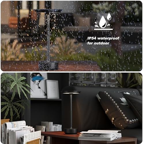 TBBGA 1 Pack Rechargeable Table Lamps Cordless, 5000mAh Outdoor Table Light