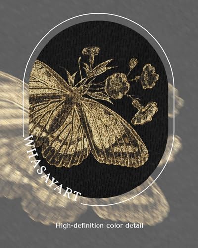 WHASAYART Gold Framed Vintage Wall Art for Living Room, Insects Painting Prints Shelf Decor for Kitchen, Aesthetic Bedroom Wall Art, Best Gifts for Friends or Family - The Butterfly's Seal 10L x 8W