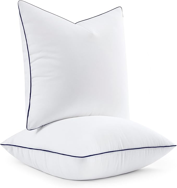 MIULEE 20x20 Pillow Inserts, Fluffy Down Alternative Filling Pack of 2 | Ultra Soft Throw Pillows for Sofa Couch Bed,Fluffy and Structured Filling for long-lasting shaping, Pipe Design