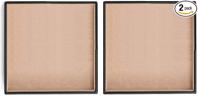 Glenor Co Jewelry Organizer Tray - Set of 2 - Stackable Empty 2 Inch Deep Jewelry Storage Trays w/o dividers - Display on Dresser or Drawer - Compatible with Other Trays - Black