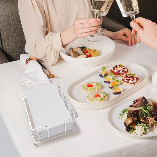 Stainless Steel Napkin Holder for Table, Silver Guest Towel Holder Tray