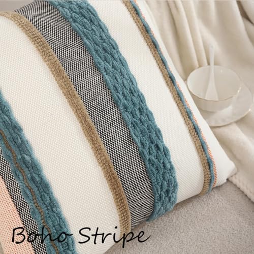 Boho Throw Pillow Covers 18x18 Set of 2 Turquoise Blue