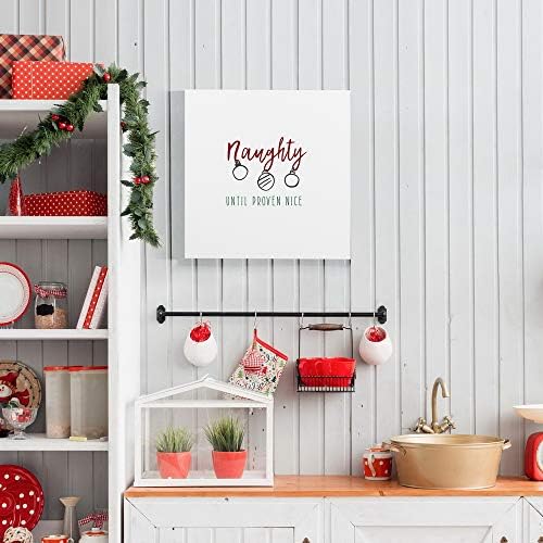 Renditions Gallery Abstract Wall Art Paintings for Home Decor Naughty until Proven Nice Canvas Hanging Artwork for Living Room Home Kitchen Wall Decorations - 24"X24" LT05