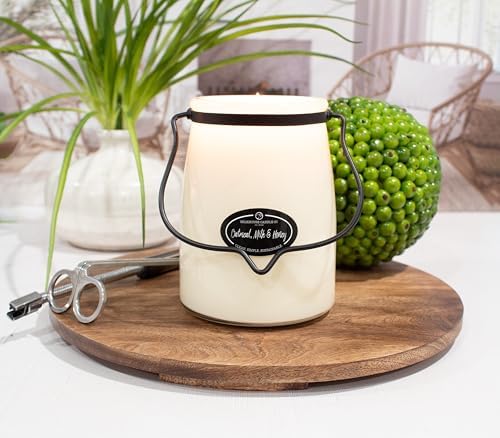 Milkhouse Oatmeal, Milk & Honey Soy Candle, 22 oz Butter Jar, 120+ Hr Burn