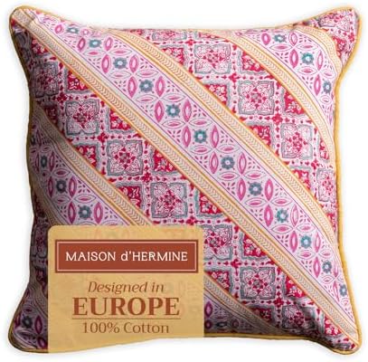 Maison d' Hermine Throw Pillow Covers 100% Cotton (18" x 18" - Pack of 1)