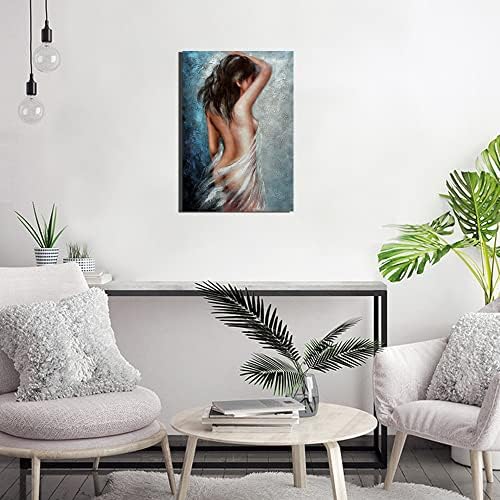 Abstract Woman Painting Canvas Art Print Framed Wall Art Girls Room Bedroom Decoration Modern Home Décor Artwork 16"x24" Large