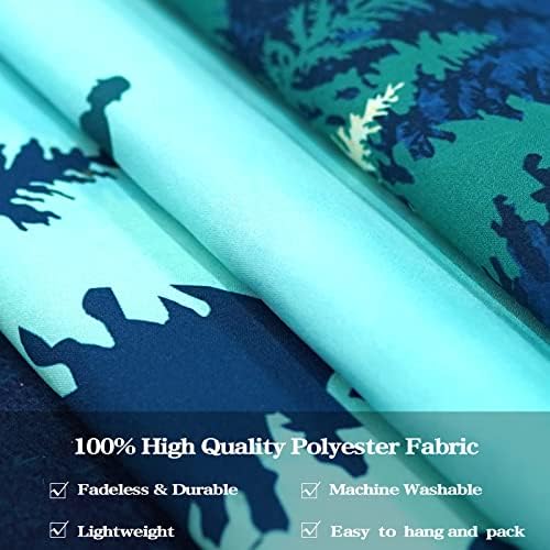 Accnicc Mountain Tapestry Nature Forest Tree Tapestries for Bedroom Aesthetic Starry Night Moon Stars Tapestrys Wall Hanging Teal Abstract Wall Tapestry for Dorm Living Room (Teal, 48'' × 36'')