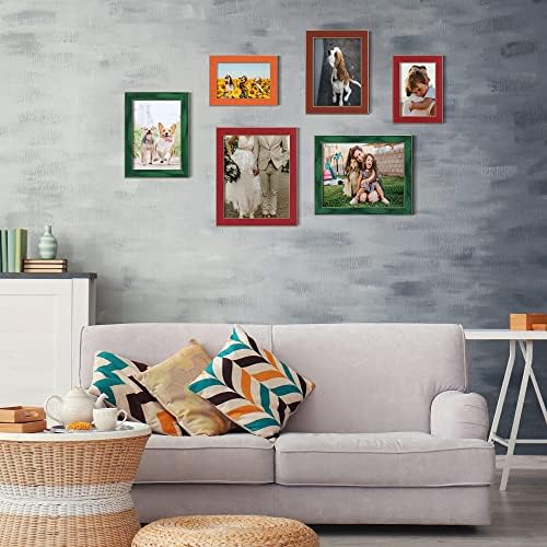 VIOLABBEY 5x7 Picture Frame Set of 4, Colorful Photo Frame Modern Style