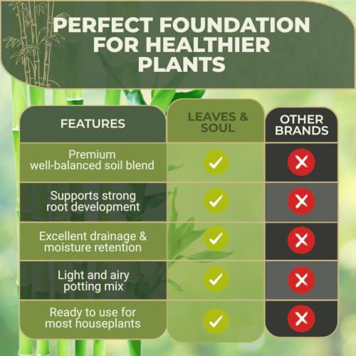 Leaves & Soul Lucky Bamboo Potting Soil 2.2 Qt for Lucky Bamboo Plant
