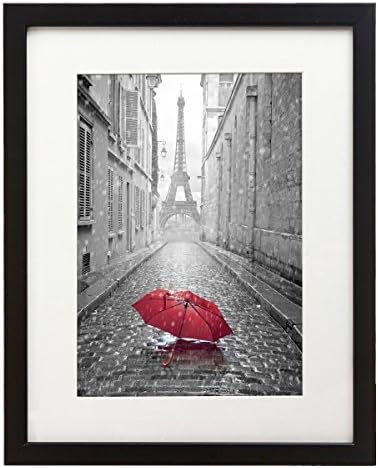 Americanflat 11x13 Picture Frame with Shatter-Resistant Glass - Use as 8x10 Frame with Mat or Display 11x13 Photo Without Mat - Signature Collection - Picture Frames for Wall Display - Black