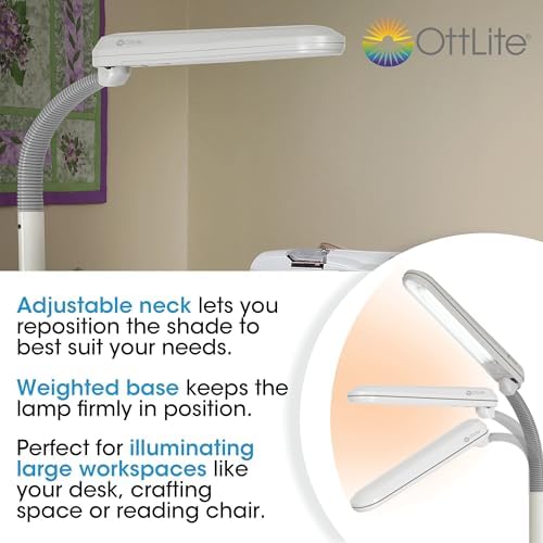 OttLite 24-Watt Classic CFL Floor Lamp, Dove Gray