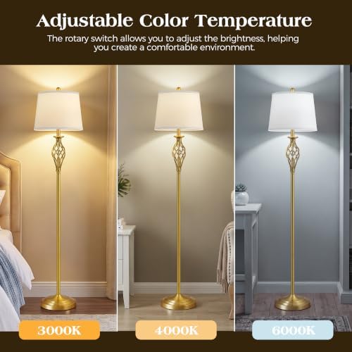 EJIAXIN Floor Lamps for Living Room - 62" Farmhouse Vintage Standing Lamp