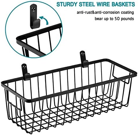 SheeChung Wall Hanging Baskets, Small Wire Basket for Organizer, 4 Pack