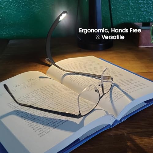 The Original Mighty Bright Recharge Clip On Rechargeable Book Light Reading Light, Warm Eye Care LEDs, Flexible, Durable, Dimmable, Perfect for Kids, Bookworms, Reading in Bed, Lasts 60 Hours (Black)