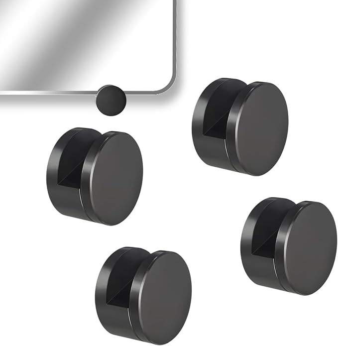 4 Pcs Round Mirror Clips, Zinc Alloy Glass Hanging Clips, , Frameless Mounting Glass Shelf Bracket Clamp Wall-Mounted Mirror Glass Hanging Clips