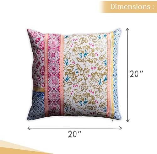 Maison d' Hermine Throw Pillow Covers 100% Cotton (20" x 20" - Pack of 1)