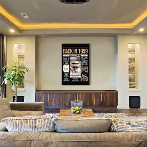 Hexadecor Personalized 66th Birthday Party Decorations Men, Women, Him, Her - Custom Gifts Idea For 66 Years Old, Back In The Year You Born Newspaper For 66th Birthday Poster No Frame Black Gold