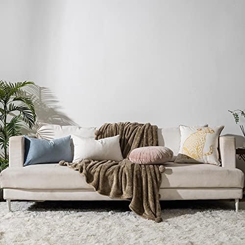 Light Blue Decorative Lumbar Velvet Throw Pillow Covers 12x20 inch Set of 2 with Zipper Luxury Soft Solid Rectangle Cushion Covers Case for Sofa Couch Bed Living Room
