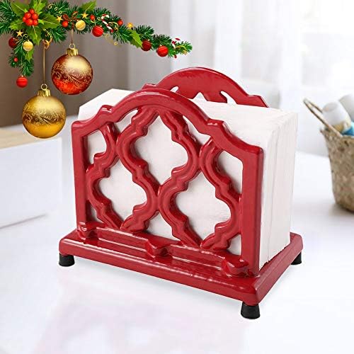 JOGREFUL Cast Iron Napkin Holder, Kitchen Organizer Classic Red