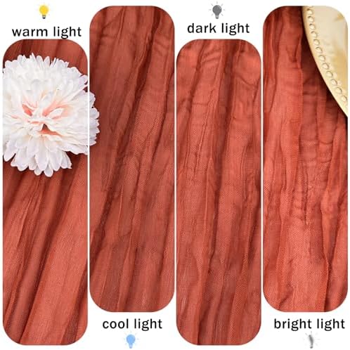 12 Pack Terracotta Cheesecloth Table Runner 22x120 Inch-Naturally Dyed Colors Sheer Gauze Cheese Cloth Wedding Bridal Shower Birthday Party Thanksgiving Table Runner Fall Decor