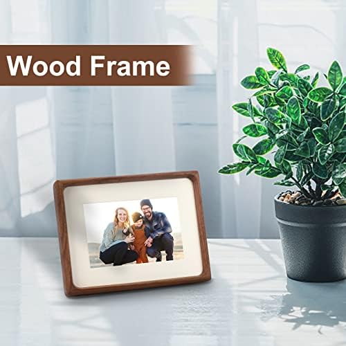 6x8 Picture Frame with 4x6 Mat - Rustic Farmhouse Walnut Wood Frame, Wall & Tabletop Display for Gallery Wall & Vintage Decor (6x8,Walnut)