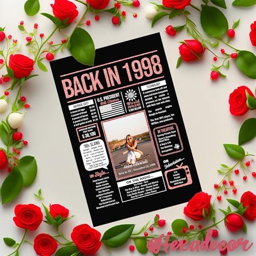 Happy 27th Birthday Decorations For Women - Personalized 27 Year Old Gifts for Her, 27 Birthday Decorations Rose Gold, 27 Yr Old Bday Decor, Party Supplies, Back In Poster, Female Birthday Presents