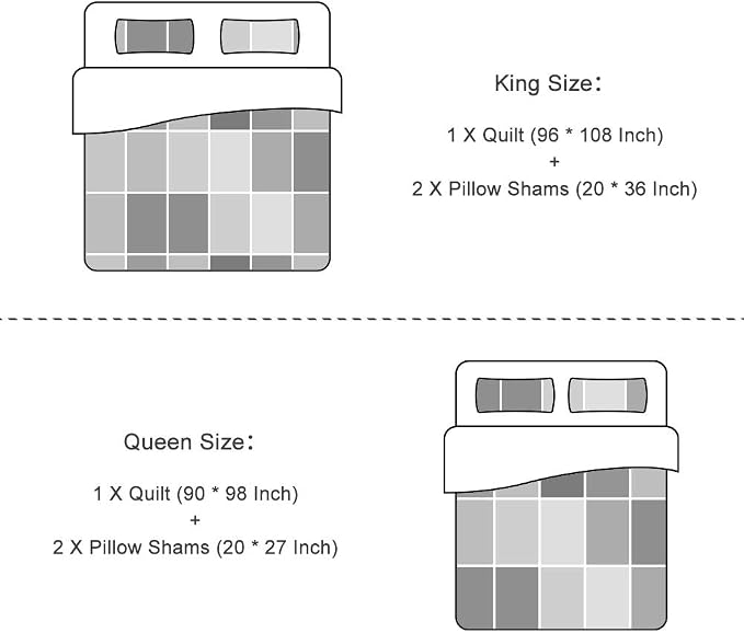 Travan 3-Piece Quilt Set Quilted Bedspread Reversible Quilted Bedding Set Garden Style Floral Printed Oversized Quilted Bedding Set with Shams for All Season, Exquisite, King Size
