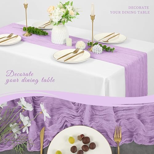 20 Pack Cheesecloth Table Runner 17 x 108 Inch, Lavender