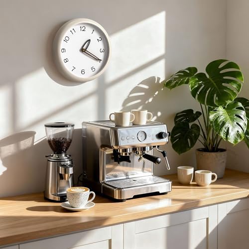 12 Inch Silent Quartz Wall Clock Battery Operated Clock (Off White)