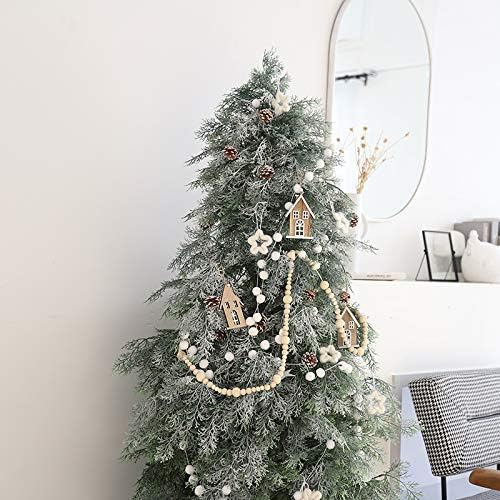 Anntool Wood Bead Garland 7.2 Feet, Farmhouse Garland Rustic Beads, Boho Beaded Garland Wall Hanging, Wooden Garland Beads Christmas Tree, Country Holiday Prayer Beads for Tiered Tray, Home Decor (2)