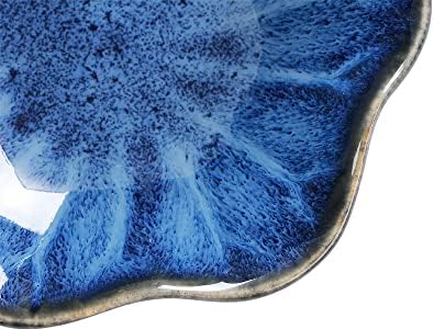JAMEND CLXP 2PCS Lotus Leaf Shape Ring Holder Dish, Small Key Bowl, Ceramic Trinket Tray Jewelry Dish Organizing Necklace Earrings for Mom Friend Sister, All Jewelries Are NOT Included. Blue+Pink.…
